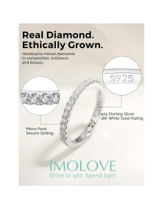Anillo de Boda de Diamante IMOLOVE 0.35CT Oro Blanco 18K 2