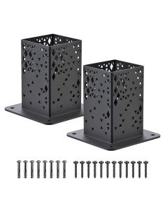 Base de Poste BeneLabel 2 Pcs Metal Negro para Barandilla