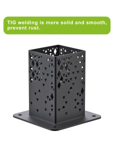 Base de Poste BeneLabel 2 Pcs Metal Negro para Barandilla 2