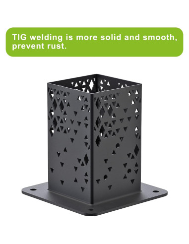 Base de Poste BeneLabel 2 Pcs Metal Negro para Barandilla