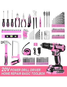 Kit de Herramientas DEKOPRO 20V Rosa para Bricolaje 2