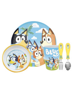 Conjunto de Vajilla de 5 Piezas Zak Designs Bluey - Plástico y Acero Inoxidable