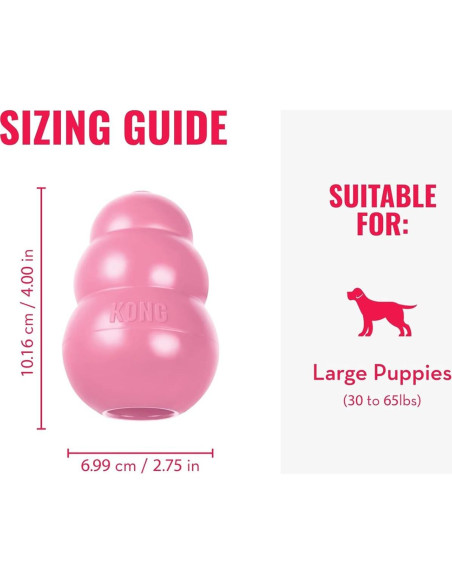 KONG Cachorro Juguete de Goma Natural Grande Rosa 26.5cm