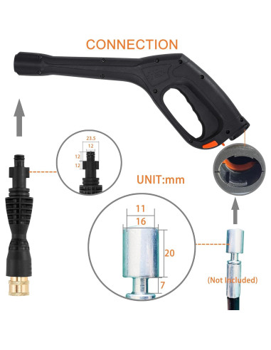 Kit Pistola Lavadora a Presión FIXFANS 5 Boquillas 2320 PSI