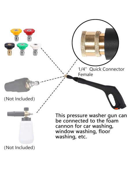 Kit Pistola Lavadora a Presión FIXFANS 5 Boquillas 2320 PSI
