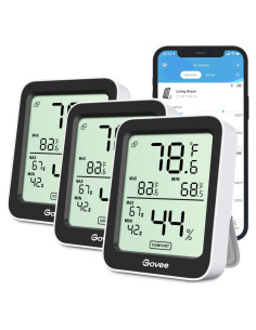 Higrómetro Termómetro Govee H5075 3 Paquete Bluetooth LCD