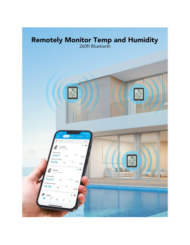 Higrómetro Termómetro Govee H5075 3 Paquete Bluetooth LCD