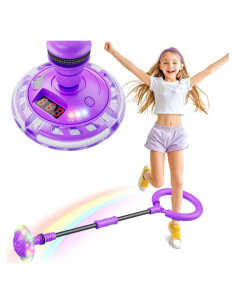 Bola de Salto Flooyes Morada con Contador LED para Niñas 6-12 Años