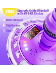 Bola de Salto Flooyes Morada con Contador LED para Niñas 6-12 Años 2