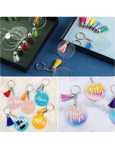 Kit de Llaveros Acrílicos en Blanco ZYNERY 144 Pcs