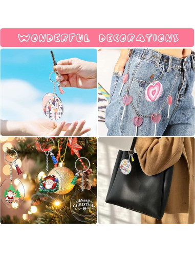 Kit de Llaveros Acrílicos en Blanco ZYNERY 144 Pcs