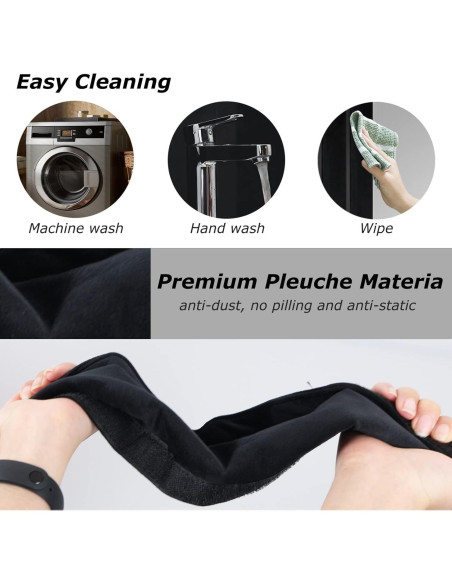 Cubiertas de Mango de Puerta de Refrigerador Daixers 3 Unidades Terciopelo Negro