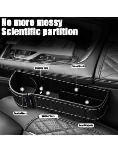 Organizador de Auto MTGOCHA Relleno Espacio Asientos Negro 2
