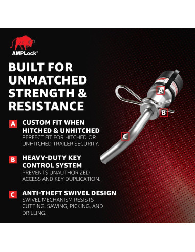 Pasador de Bloqueo de Remolque AMPLock HLP58318 - Antirrobo
