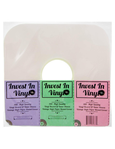 100 Fundas Internas de Vinilo LP Invest In Vinyl 12" Marfil 80 GSM