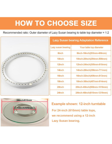 Base Giratoria Silenciosa TamBee 30 cm Aluminio 136 kg