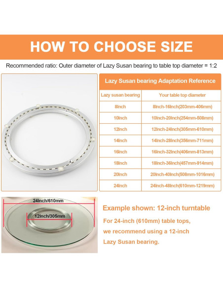 Base Giratoria Silenciosa TamBee 30 cm Aluminio 136 kg