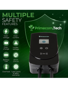 Cargador EV Inteligente PRIMECOM 80A 22KW 5.64m 220V 2