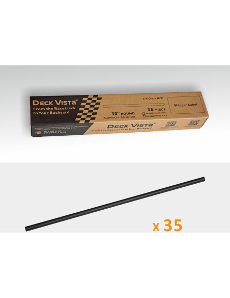 Balustre Redondo Aluminio 76,2 cm Deck Vista 35 Piezas