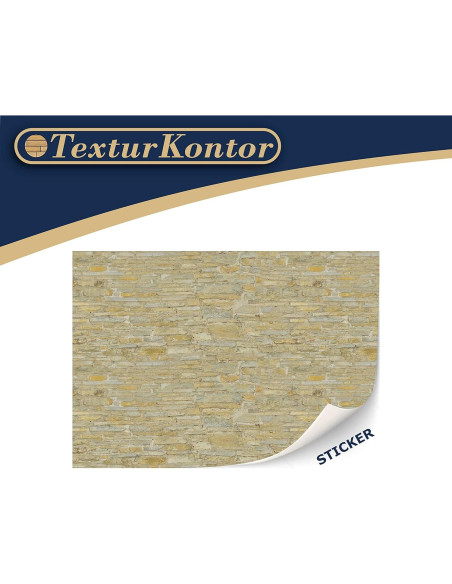 3 Hojas Revestimiento Pared Autoadhesivo TexturKontor 1:12