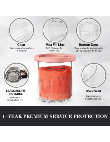 Contenedores de Helado Psasrm 2 Piezas 24oz para Ninja Creami