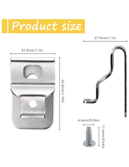 Clip de Cinturón Dewalt N268241 Acero Inoxidable 2 Piezas