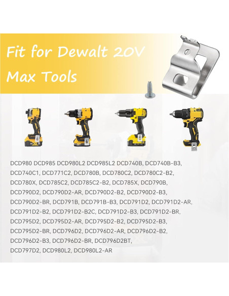 Clip de Cinturón Dewalt N268241 Acero Inoxidable 2 Piezas