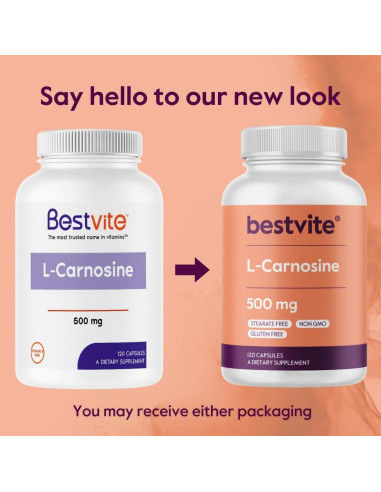 Suplemento L-Carnosina 500mg Bestvite 120 Cápsulas Sin Gluten