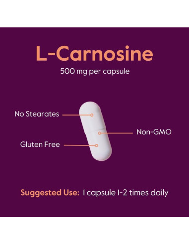 Suplemento L-Carnosina 500mg Bestvite 120 Cápsulas Sin Gluten
