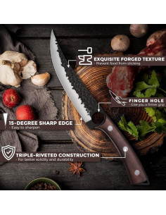 Cuchillo de Deshuesar 17.8 cm Purple Dragon Acero Alto Carbono 2