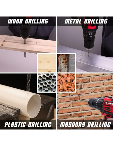 Juego de Brocas COMOWARE 246 Pcs Madera Metal y Accesorios