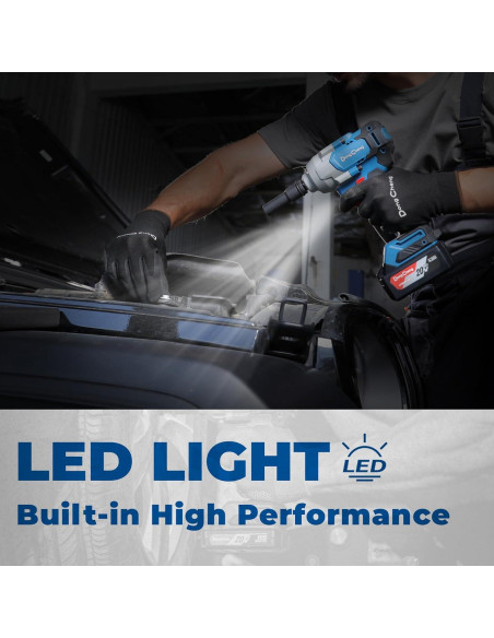 Llave de impacto Dong Cheng 20V 698 N.m 4 velocidades con 2 baterías