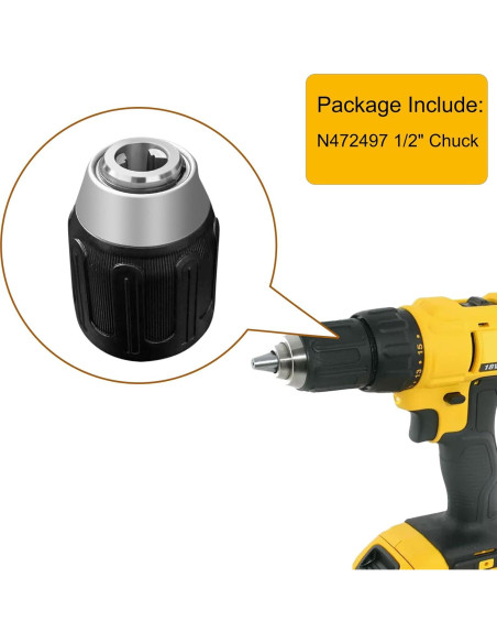 Chuck de Taladro 1/2" DeWalt N472497 Reemplazo Sin Llave