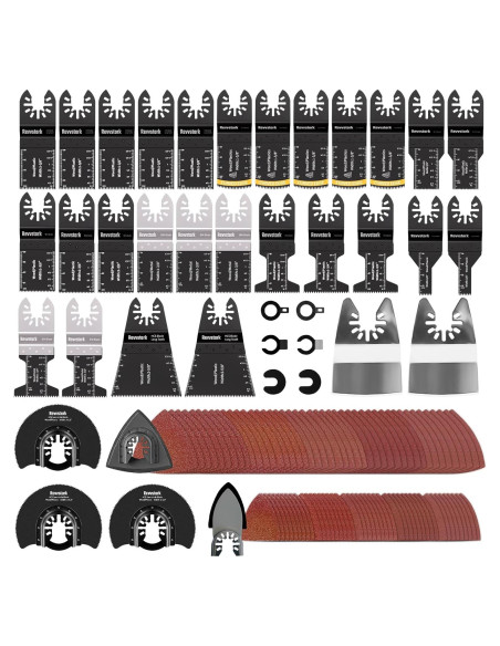 Juego de Cuchillas Oscilantes Revvstark 130 PCS para Madera/Metal