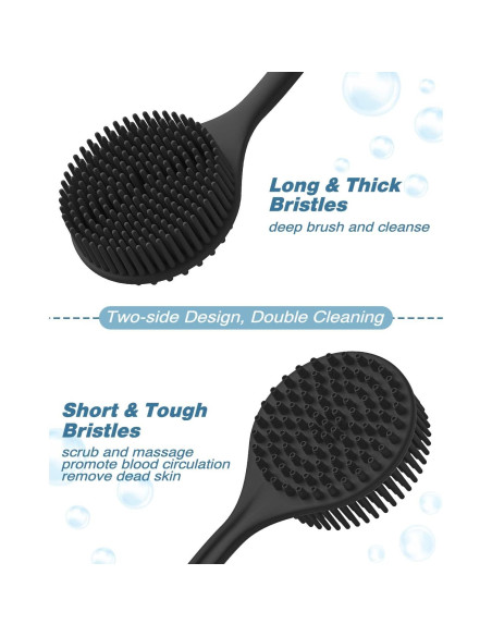 Exfoliador de Espalda Manmihealth Silicona 38 cm Cerdas Gruesas