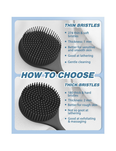 Exfoliador de Espalda Manmihealth Silicona 38 cm Cerdas Gruesas