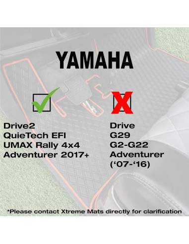 Alfombrilla de Goma Xtreme para Carro de Golf Yamaha DR2 - Todo Negro