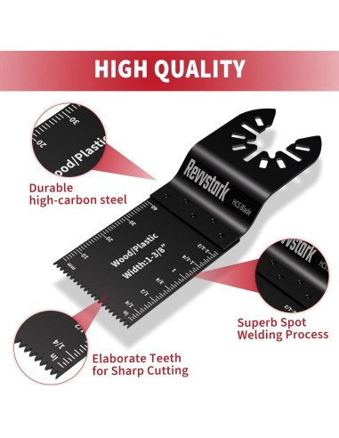 Juego de Cuchillas Oscilantes Revvstark 130 PCS para Madera/Metal