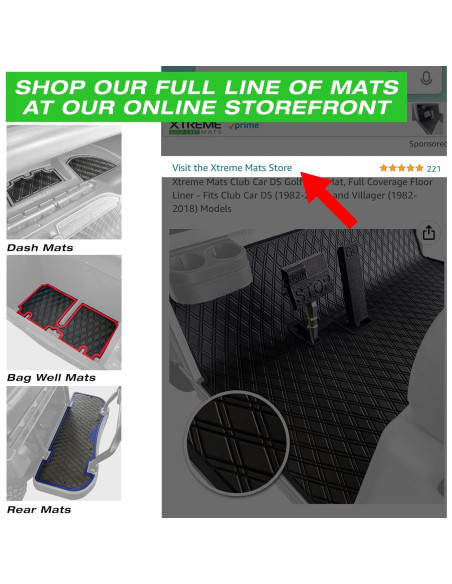 Alfombrilla de Goma Xtreme para Carro de Golf Yamaha DR2 - Todo Negro