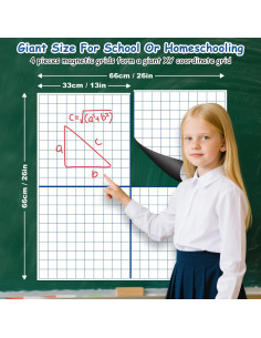 Cuadro de Coordenadas XY Magnético LUHEAGU 66x66cm Reutilizable 2