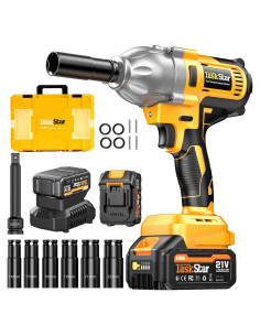 Llave de impacto inalámbrica TaskStar 1000Nm 1/2" 2 Baterías