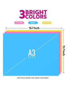 Alfombrillas de Silicona LEOBRO 3 PCS A3 39.9x29.7cm Colores Vivos 2