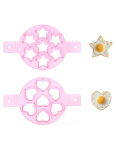 Molde de Silicona Antiadherente Agatige 2PCS Estrella y Corazón