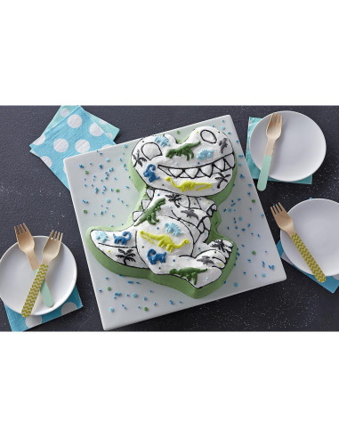 Sartén de Pastel 3D Dinosaurio Wilton 32.4x28x5 cm Aluminio