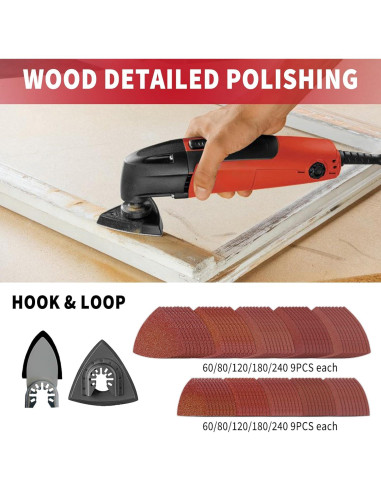 Juego de Cuchillas Oscilantes Revvstark 130 PCS para Madera/Metal