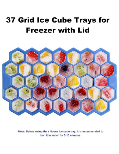 Bandeja de Hielo de Silicona BIDFUL 37 Rejillas Azul