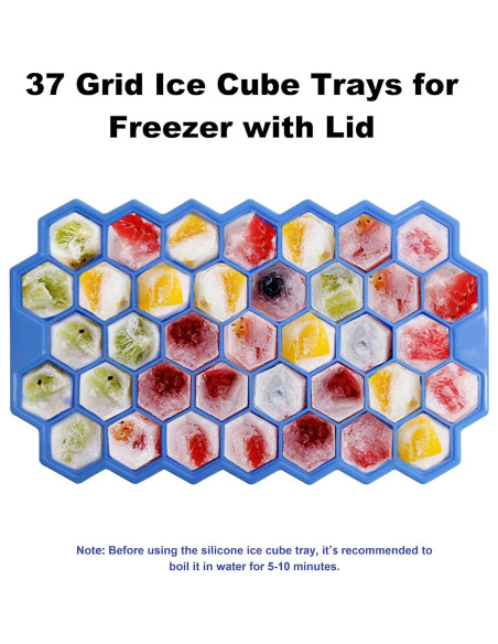 Bandeja de Hielo de Silicona BIDFUL 37 Rejillas Azul
