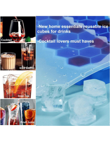 Bandeja de Hielo de Silicona BIDFUL 37 Rejillas Azul