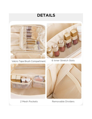 Bolsa de Maquillaje de Viaje HBlife Grande Beige Organizador