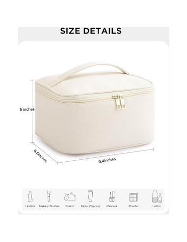 Bolsa de Maquillaje de Viaje HBlife Grande Beige Organizador
